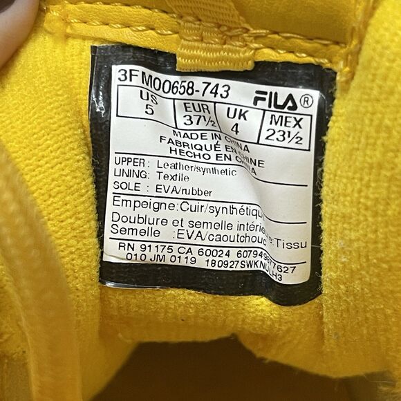 Fila Disruptor 2 Premium Repeat Sneakers Women Size 5 3FM00658-743 Canary Yellow - Picture 8 of 8
